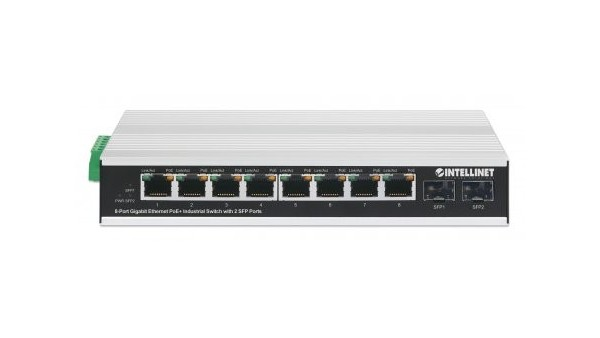 508261 以太联 工业 8 端口千兆以太网PoE+交换机,带 2 个 SFP